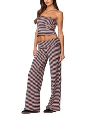 Lilah Striped Fold Over Pants