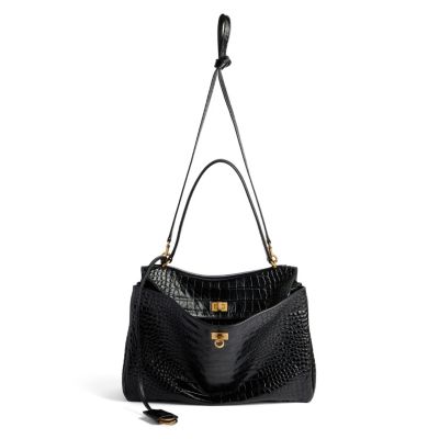 Rodeo Medium Handbag Crocodile Embossed