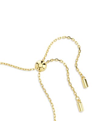 Symbolica Crystal & Imitation Pearl Mixed Charm Slider Bracelet in Gold Tone