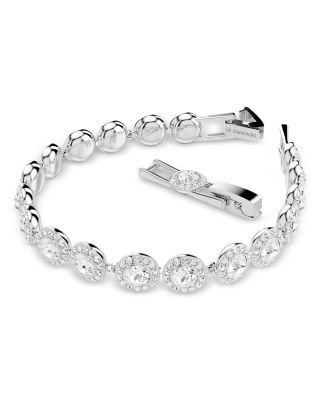 Una Crystal Halo Flex Bracelet in Rhodium Plated