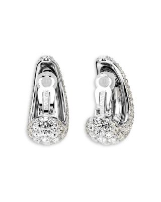 Sublima Crystal Clip On Drop Earrings in Rhodium Plated