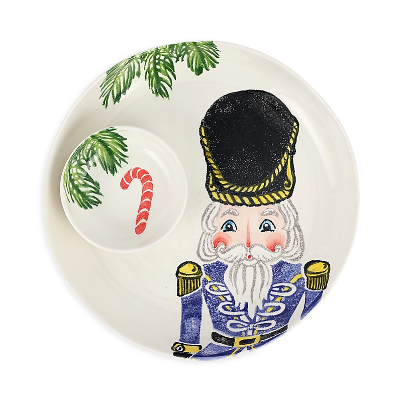 Vietri Nutcrackers Chip And Dip Set In Open Misce