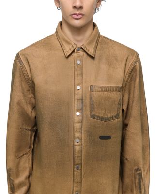 Curved Waxed Oil Stain Shirt