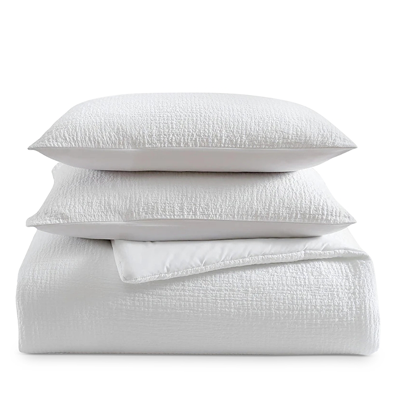 Vera Wang Puckered Duvet Set In White