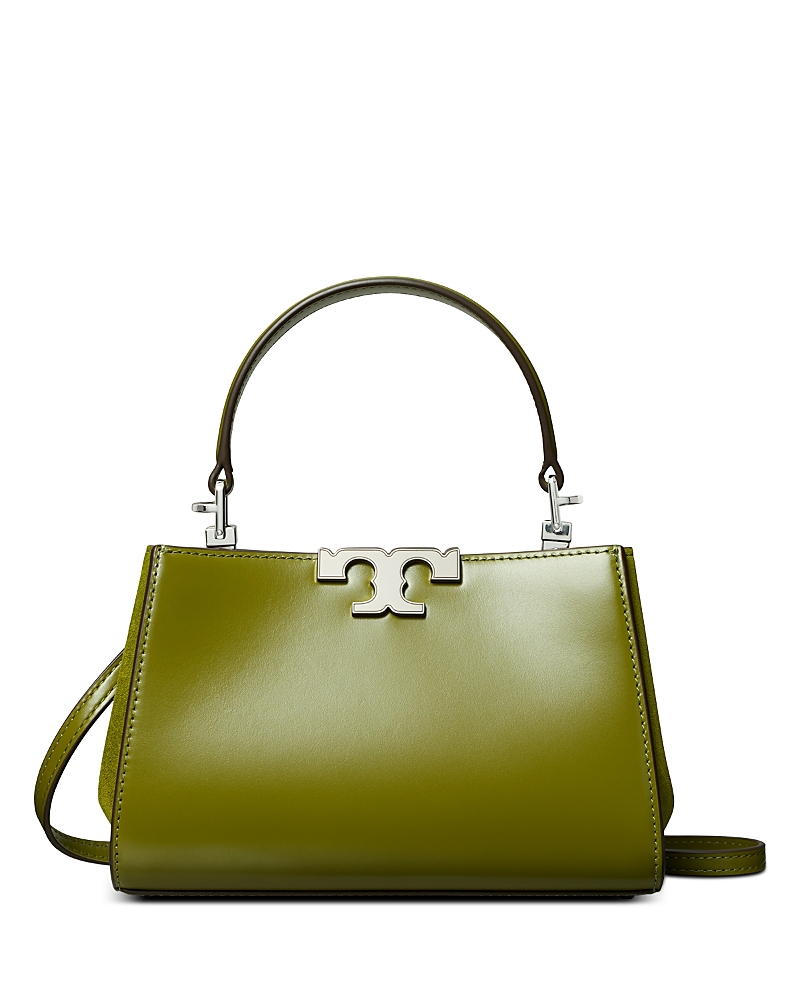 Tory Burch Mini Eleanor Satchel In Dark Matcha/silver