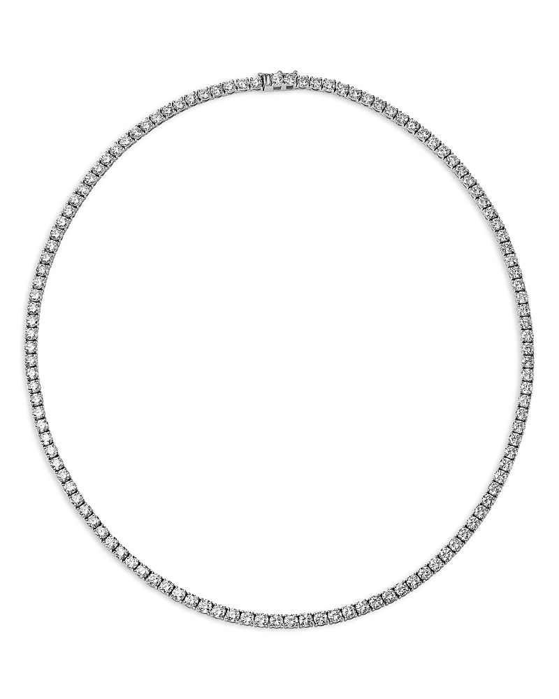 Bloomingdale's Fine Collection Certified Diamond Tennis Necklace in 14K White Gold, 15 tcw, 16.5