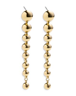 BAUBLEBAR - Madison Graduated Bead Linear Drop Earrings in Gold Tone