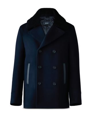 Wool Shearling Collar Peacoat