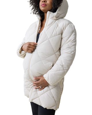 Hooded Longline Puffer Maternity Jacket