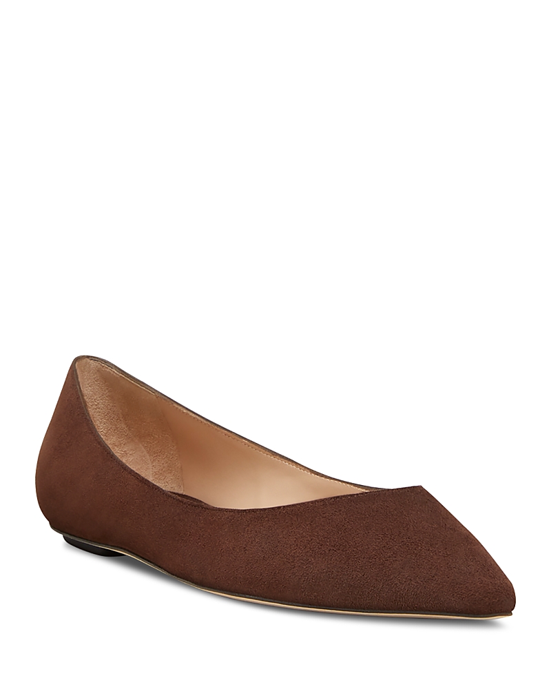Stuart Weitzman Emilia Pointed Toe Flat In Walnut