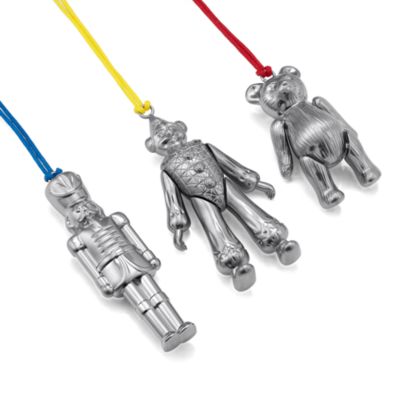 Christmas Clown, Teddy, and Nutcracker Toy Ornaments