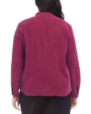 Plus Mandarin Collar Top