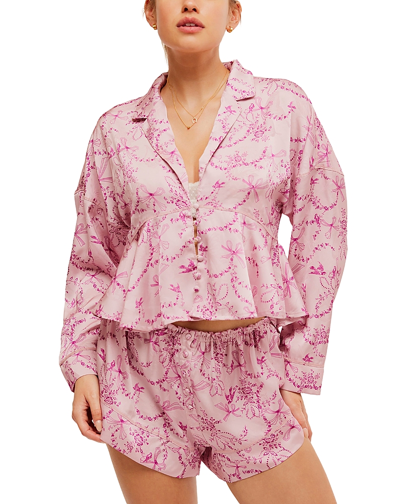 Free People Beauty Sleep Short Pajamas In Blushing Combo