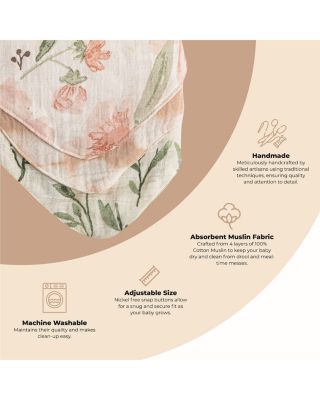 Parker Floral Muslin Bib Set, 3 Pack - Ages 0-36 Months