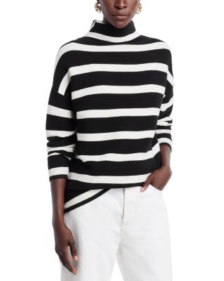 T Tahari - Funnel Neck Stripe Sweater