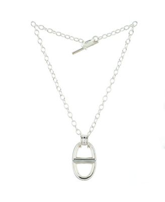 Pre-Owned Hermes Very Large Chaine d'Ancre Reponse Pendant Necklace Sterling Silver