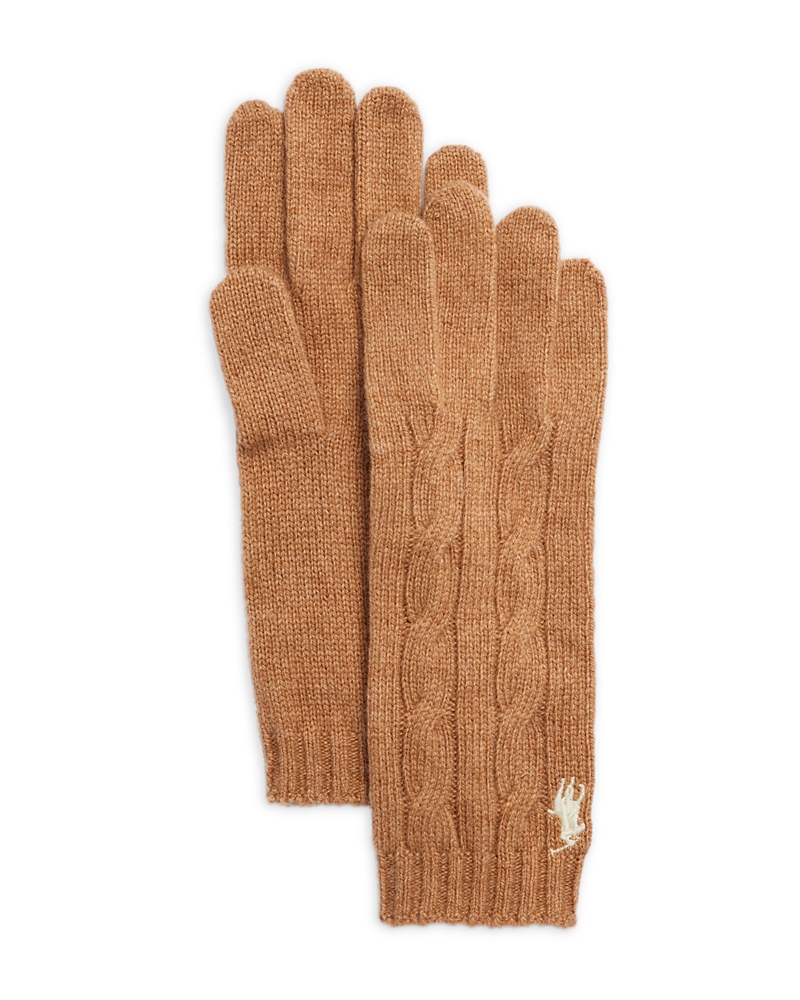 Polo Ralph Lauren Wool & Cashmere Classic Gloves In Camel