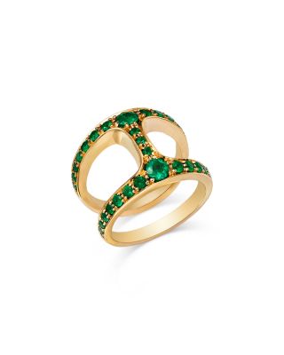 HOORSENBUHS - 18K Yellow Gold Brute Phantom Emerald Ring