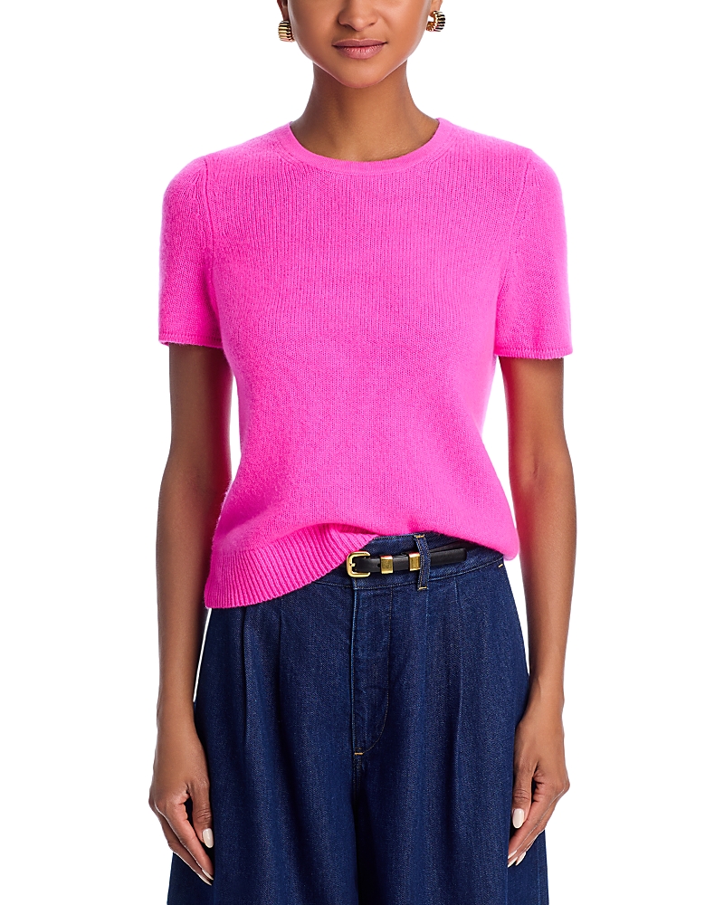 C by Bloomingdale's Cashmere Short Sleeve Cashmere Shell Top - Exclusive