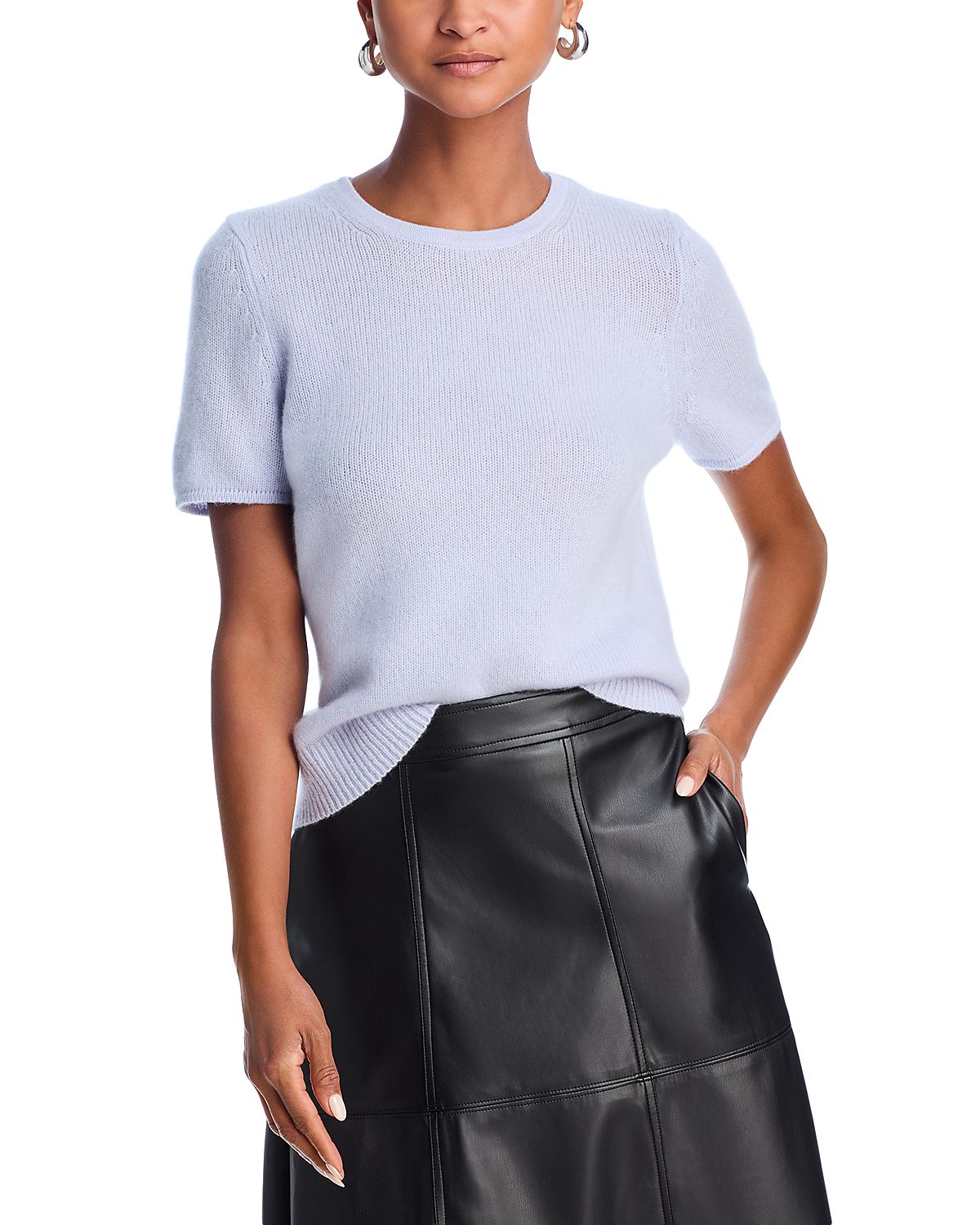 C by Bloomingdale's Cashmere Short Sleeve Cashmere Shell Top - Exclusive