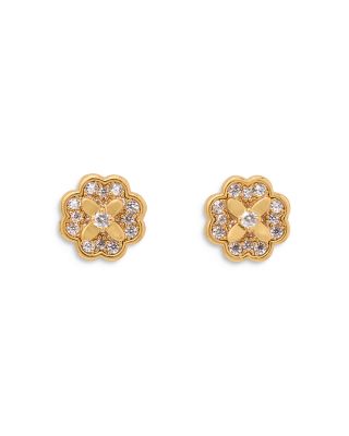 kate spade new york - Cubic Zirconia Flower Stud Earrings in Gold Tone