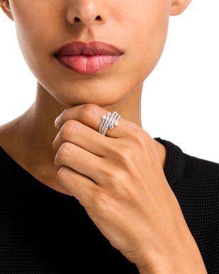 Diamond Bypass Ring in 14K White Gold, 1 tcw