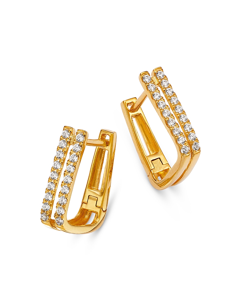 Bloomingdale's Fine Collection Diamond Huggie Hoop Earrings in 14K Yellow Gold, 0.25 tcw