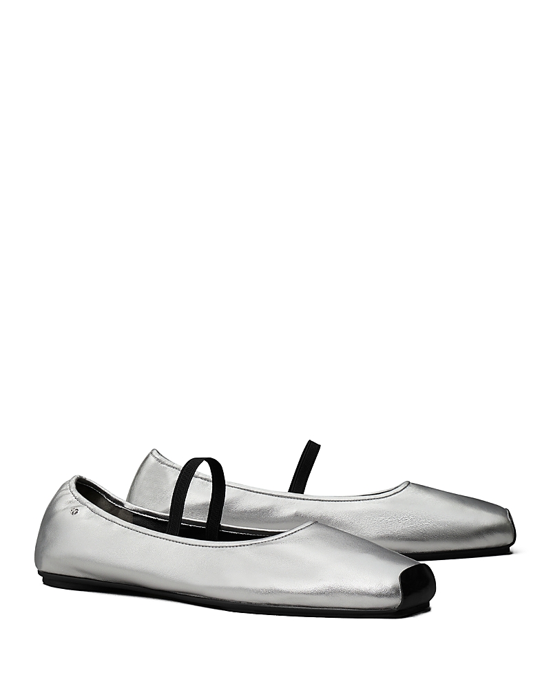 Tory Burch Mary Jane Ballet In Silver
