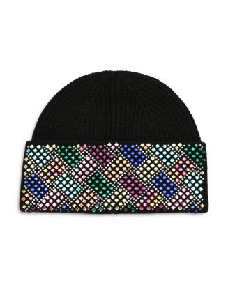 KURT GEIGER LONDON Basketweave Crystal Beanie | Bloomingdale display picture 1