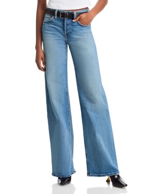 RE/DONE - Mid Rise Wide Leg Jeans in Blasted