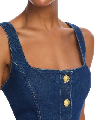 lagence denim dress L'AGENCE Women's Mitzy Seam Midi Tank Dress - Blue - Size 4