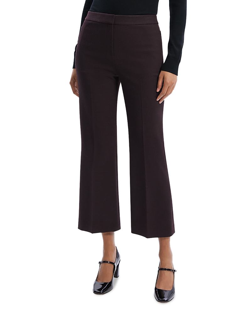Theory Pintuck Tailored Ankle Straight Leg Trousers In Hickory
