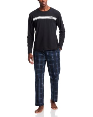 BOSS - Urban Cotton Logo Tee & Plaid Pajama Pants Set