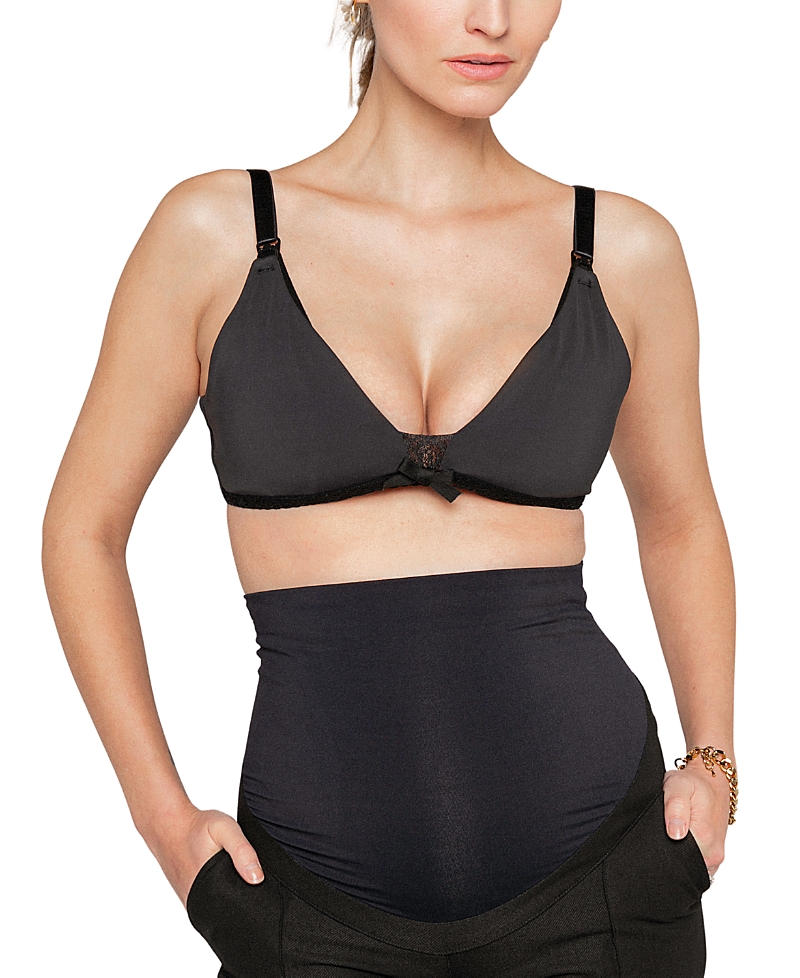 Marion Women's High Support Maternity & Nursing Bralette in Black with Lace Detail