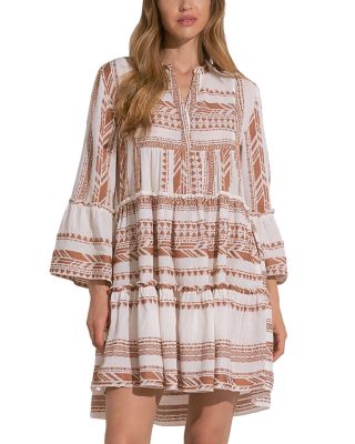 Elan Printed Tiered Dress