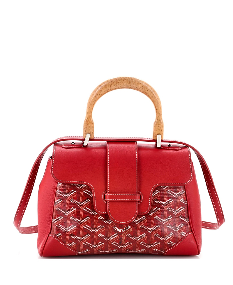 Pre-Owned Goyard Mini Saigon Top Handle Bag Coated Canvas with Leather