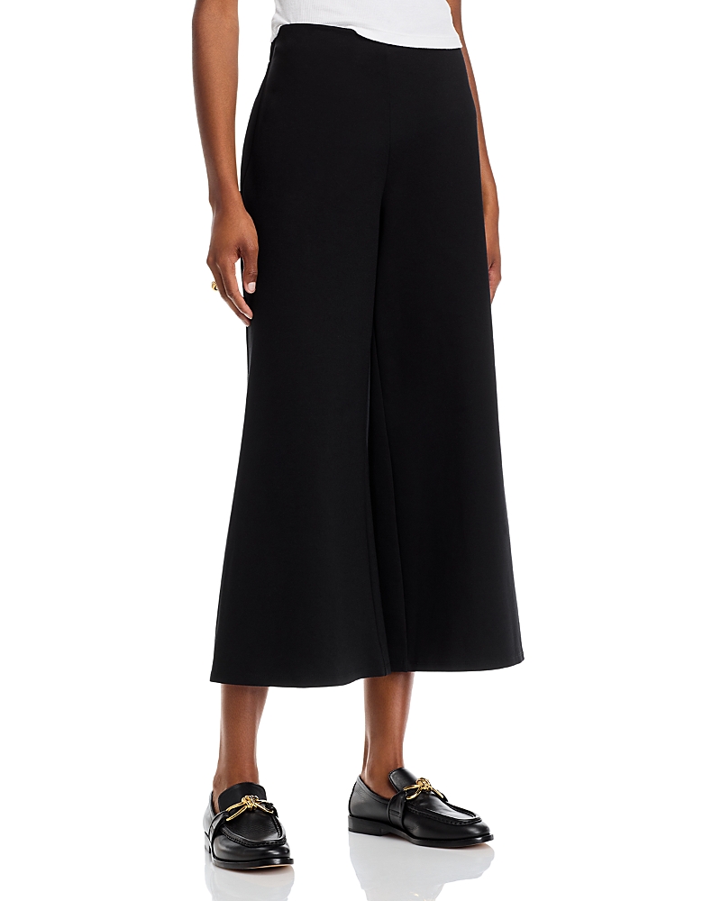 Shop Aqua Ponte Cropped Wide Leg Pants - Exclusive In Black