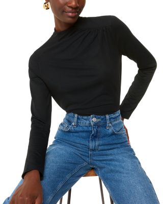 Ruched Front High Neck Top