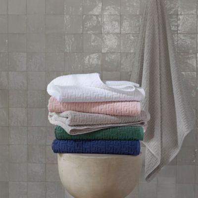 Athena Cotton Sculpted Greek Key Hand Towel