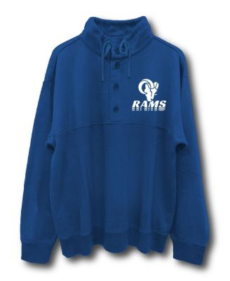 Junk Food Clothing - Unisex NFL Los Angeles Rams Mock 1/4 Button Up