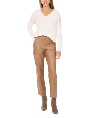 V Neck Whipstitch Sweater