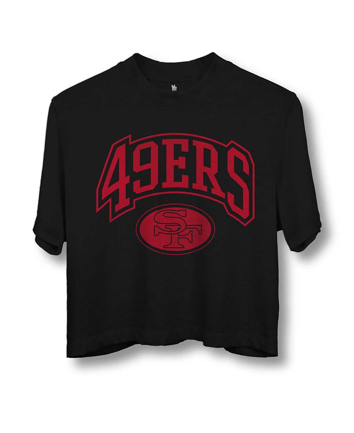 Junk Food Clothing Women's Nfl San Francisco 49ers Blitz Mock Neck Crop Tee