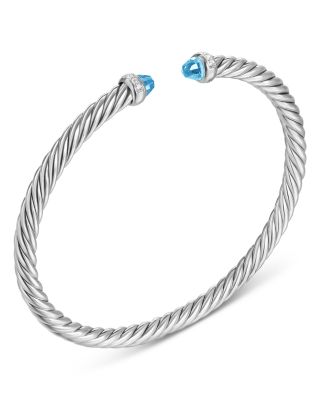 Cablespira Flex&reg; Bracelet in Sterling Silver with Diamonds, 4mm