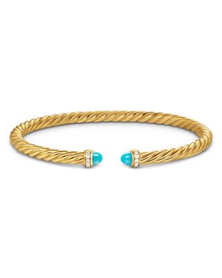 Cablespira Flex&reg; Bracelet in 18K Yellow Gold with Gemstones and Diamonds, 4mm