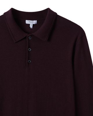 Trafford Merino Wool Regular Fit Long Sleeve Polo Shirt