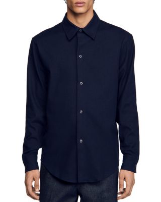 Sandro - Joker Cotton Flannel Regular Fit Button Down Shirt