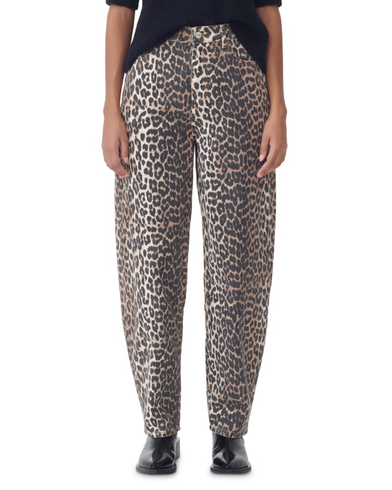 Ganni Stary Barrel Jeans in Leopard