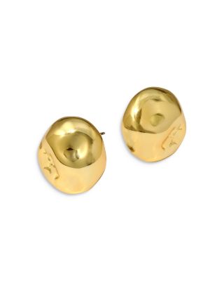 Alexis Bittar - Brut Sculptural Button Earrings in 14K Gold Plated