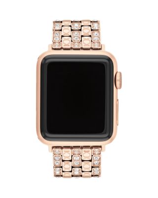 COACH - Apple Watch&reg; Rose Gold-Tone Stainless Steel & Crystal Bracelet, 38/40/41mm