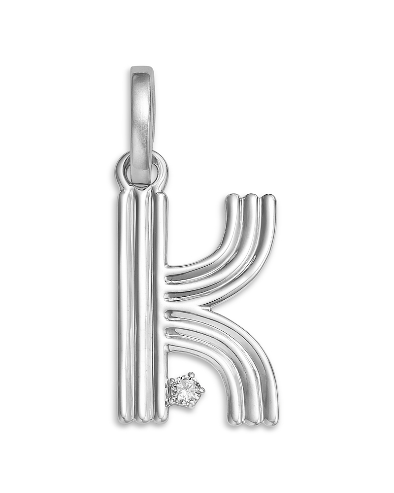 Adina Reyter Sterling Silver Diamond Groovy Initial Pendant In K